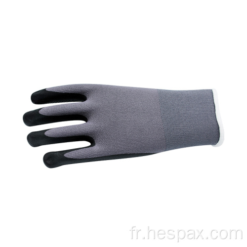 Gants à main de nitrile de nylon anti-glissade HESPAX